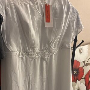 Ever Pretty White High-Low Dress with Beaded Waist